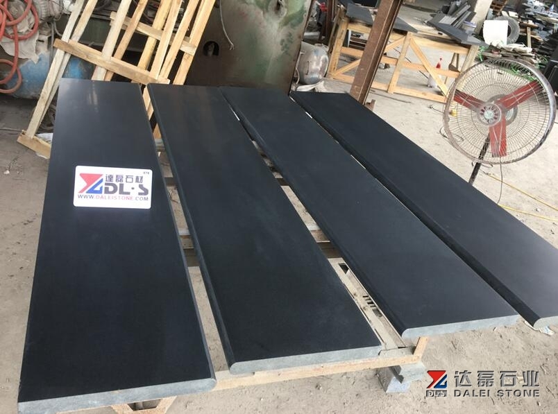 New Mongolian Black Granite Steps By Honed Finish