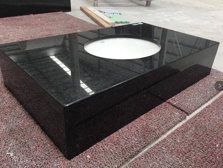 Angola Black Granite Vanity Countertops With Sink