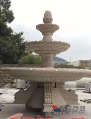 Yellow Rusty Granite Water Fountain Sculpture