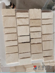 Super White Travertine Mosaic Tiles Top Homed Edge Natural Split