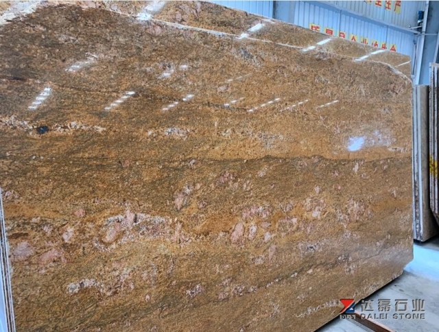 Emperor Gold Granite Polished Big Slabs For Kitchen Countertops
