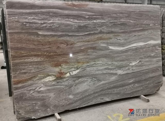 Purple White Grey Marble Big Slabs Wholesale
