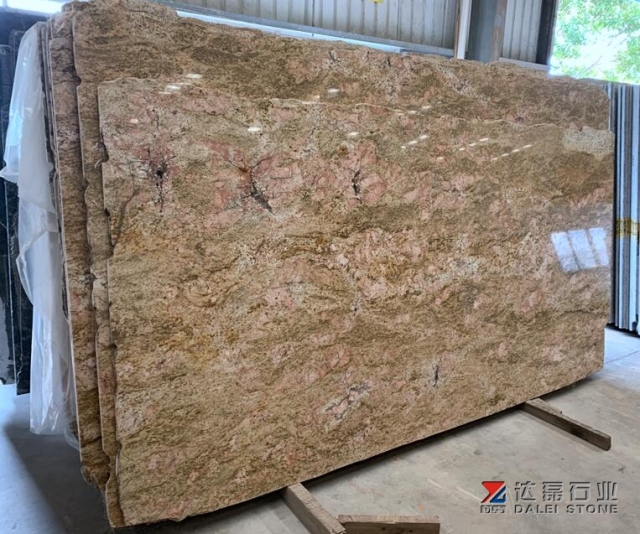 Emperor Gold Granite Polished Big Slabs For Kitchen Countertops