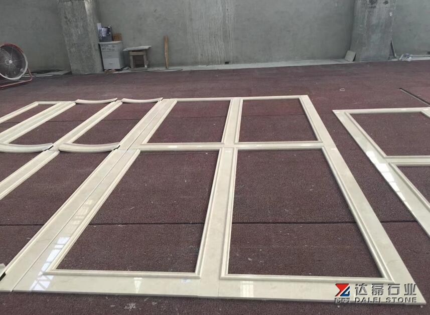 Beige Marble Polished Tiles For Windows Frame Door Frame