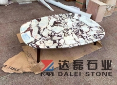 White Brown Bulgari Marble Table Tops Coffee Table