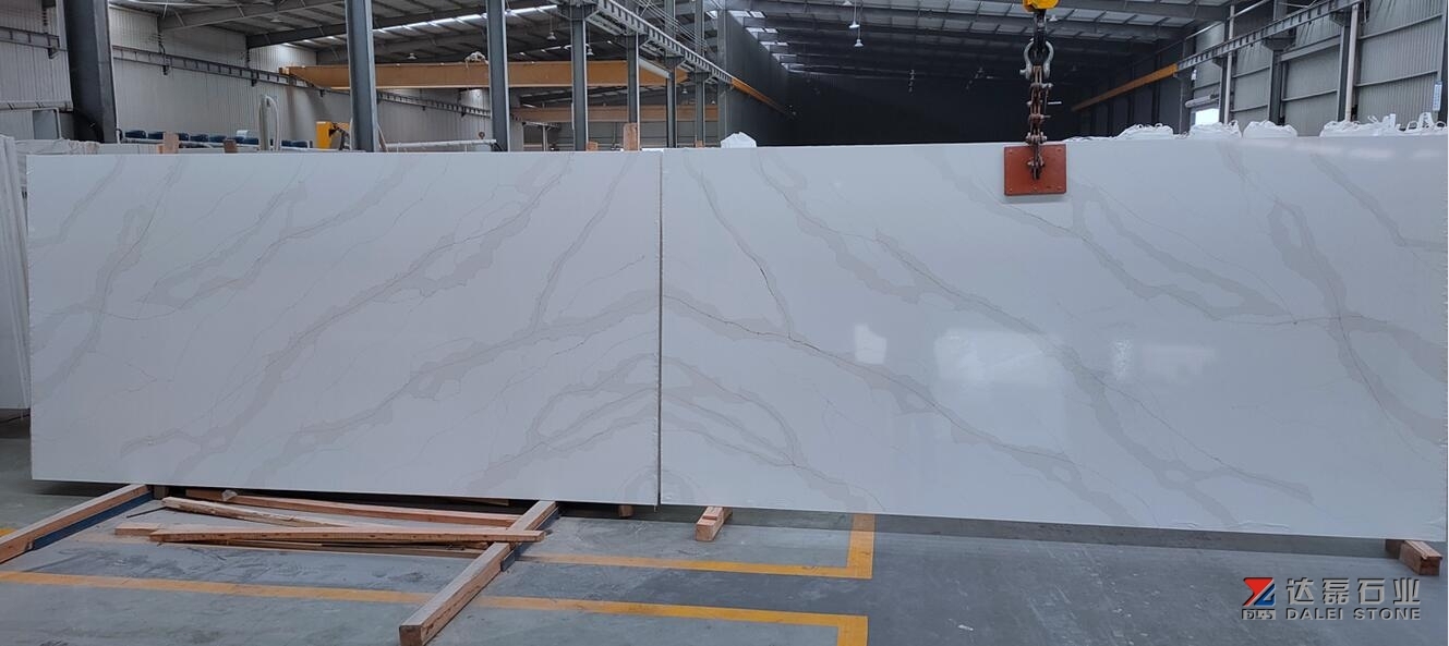 Calacatta White Quartz Big Slabs Dsicount Price Kitchen Countertops