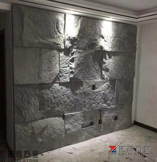 China Dark Grey G654 Natural Split Granite Wall Cladding For Wall Background