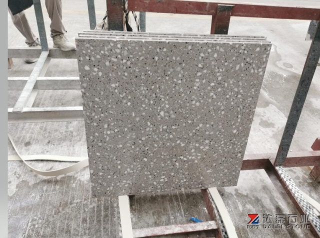 Grey Color Terrazzo Artificial Stone Cut To Size Supply to Building Project