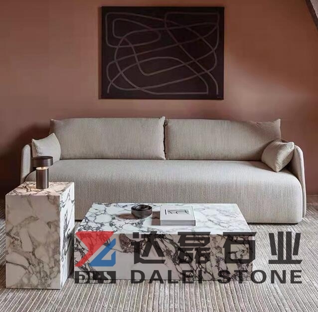 Calacatta Viola White Marble Table For Living Room Hotel Project