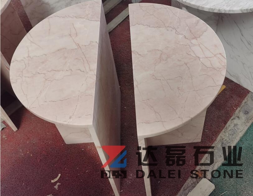 Ice Cream Rosa Pink Marble Table Coffee Round