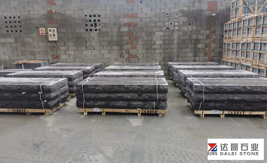 Blue Limestone Rock Face For Wall Facade Flamed