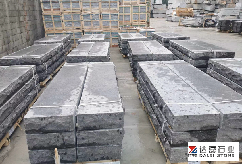 Blue Limestone Rock Face For Wall Facade Flamed