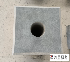 Blue Limestone Flagpole Base Stone With Hole Grinding 500 Degree