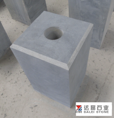 Blue Limestone Pillar With Hole Chamfer 10x10 With Saw Cutting