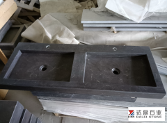 Blue Limestone Square Double Sinks