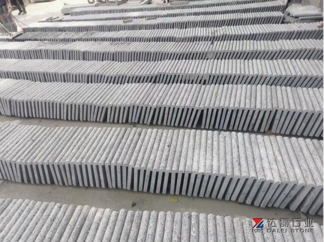 Blue Limestone Coping Tiles Bullnose Edge Flamed Brush