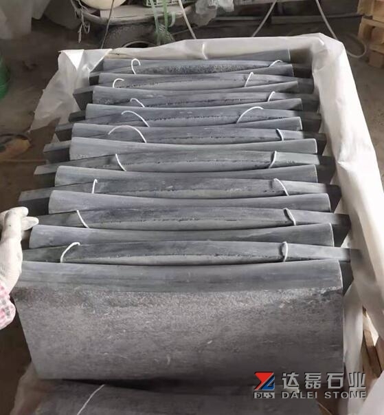 Blue Limestone Coping Tiles Bullnose Edge Flamed Brush