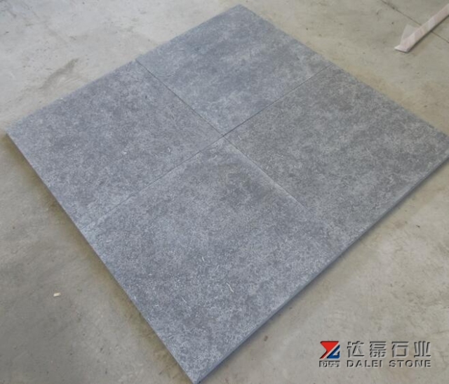 Blue Limestone Flamed Tiles Factory Cutting