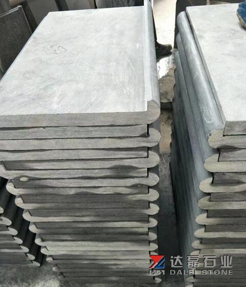 Blue Limestone Swimming Pool Tiles Coping Tiles Flamed Brush