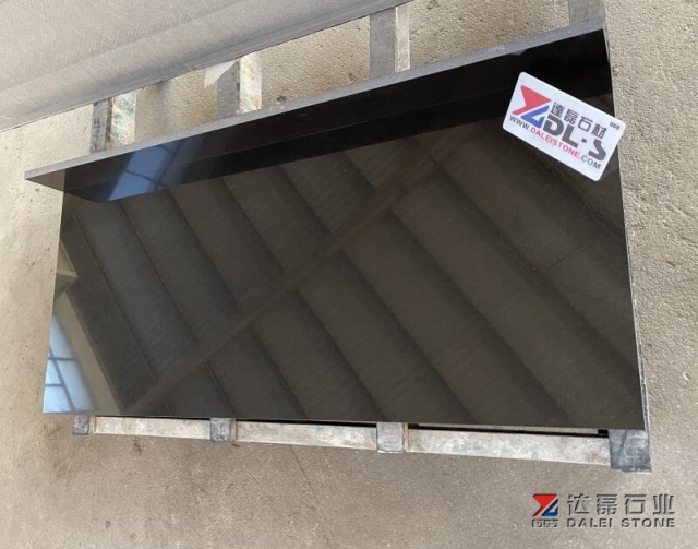 China New Black Pure Black Granite Tiles Slabs Factory Cutting
