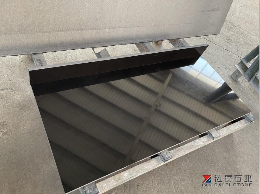 China New Black Pure Black Granite Tiles Slabs Factory Cutting