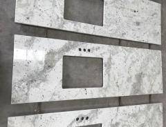 Andromeda White Granite Countertops Sinks Cutting