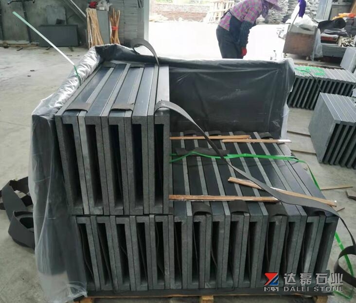 Orginal G684 Black Basalt Flamed Swimming Coping Tiles