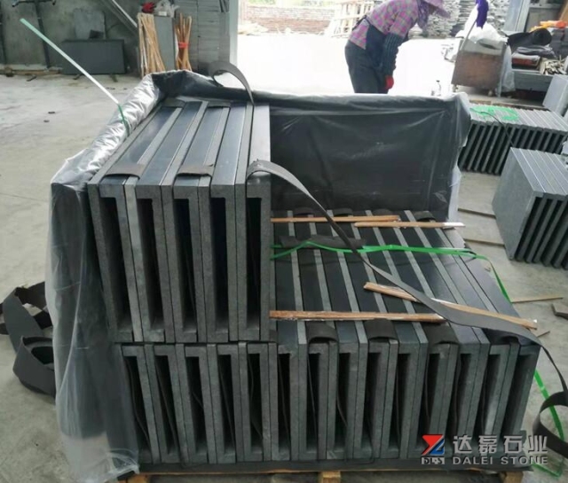 Orginal G684 Black Basalt Flamed Swimming Coping Tiles