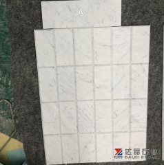 Carrara White Marble Thin Tiles 1cm Top Honed Big Chamfer