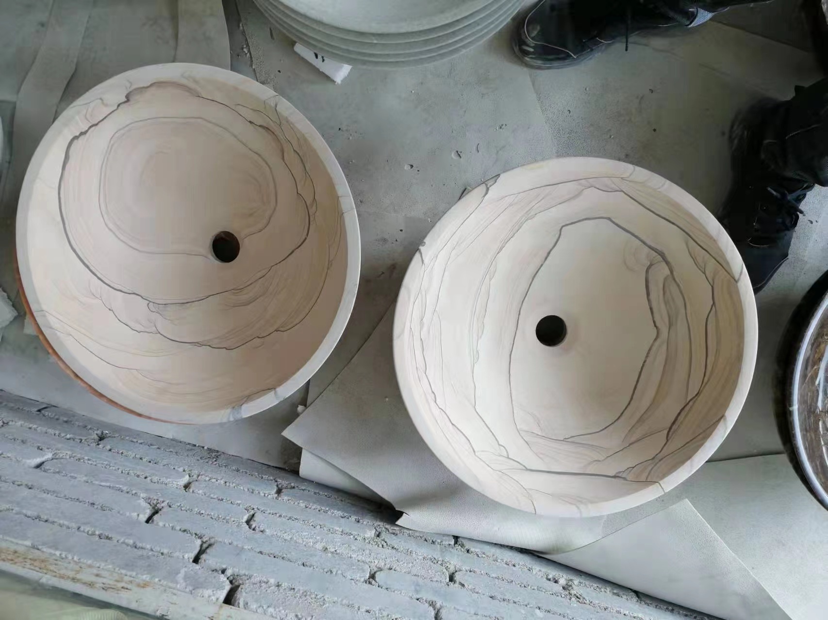 Wooden Sandstone Wash Basins 420x420x140mm