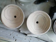 Wooden Sandstone Wash Basins 420x420x140mm