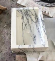 Lilac White Marble Square Basins Marble Sinks