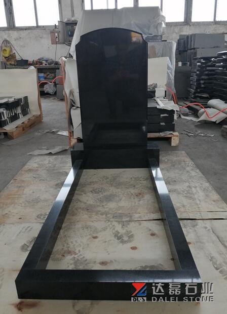 Pure Black Stone Monuments Headstone Tombstone Factory Custom Cutting