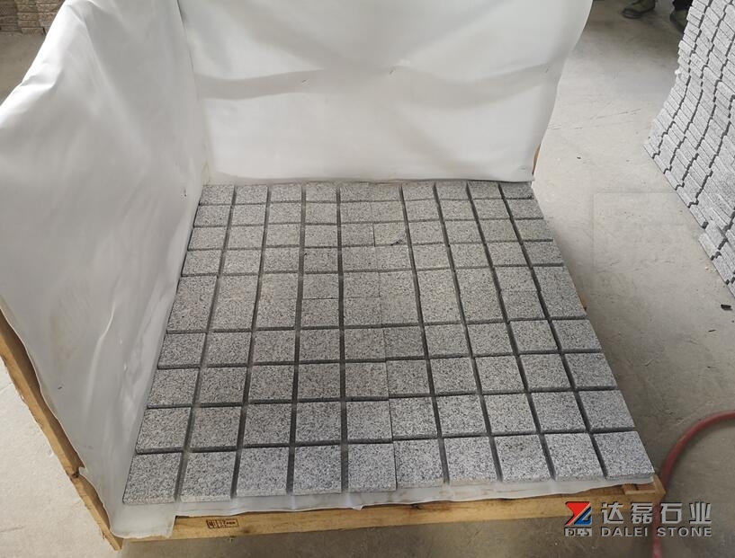 G603 Square Cobbe Stone Paving Stone Mesh Paver Granite