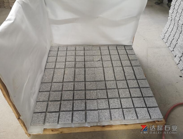 G603 Square Cobbe Stone Paving Stone Mesh Paver Granite