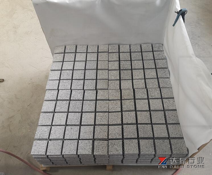 G603 Square Cobbe Stone Paving Stone Mesh Paver Granite