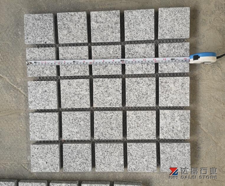 G603 Square Cobbe Stone Paving Stone Mesh Paver Granite