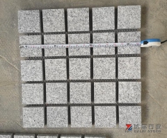 G603 Square Cobbe Stone Paving Stone Mesh Paver Granite