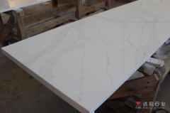 Calacatta White Quartz Slabs Flat Edge Countertops Spalash