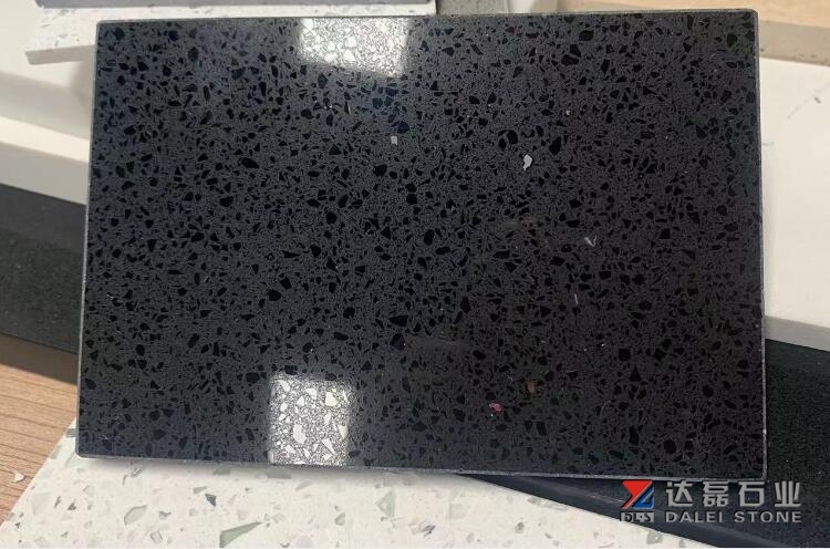 Crystal Black Quartz Sparkly Black Quartz Slabs