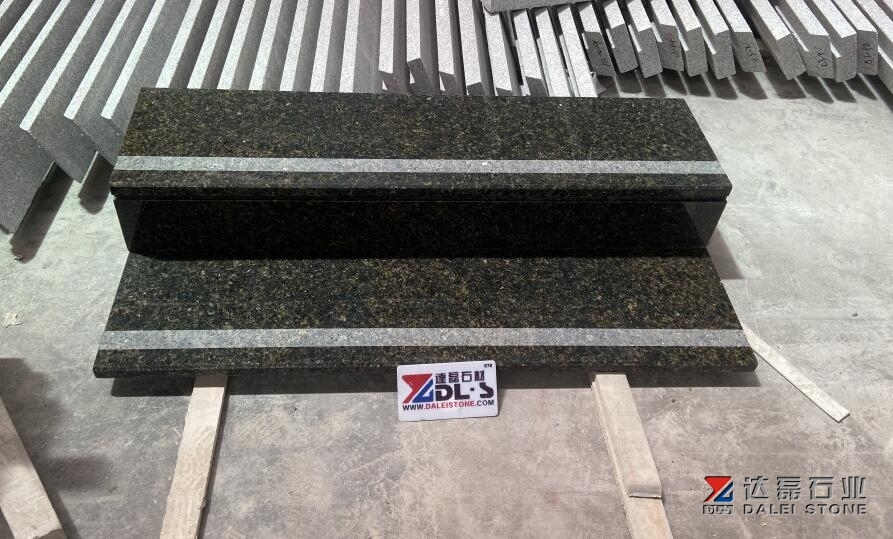 Verde Ubatuba Granite Steps Risers Polished Chamfer One Long