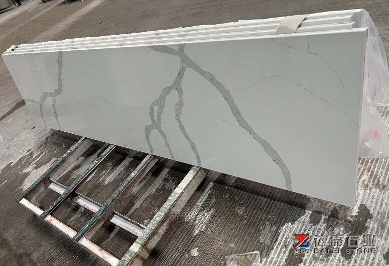 Calacatta White Quartz White Big Slabs Kitchen Design