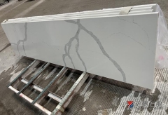 Calacatta White Quartz White Big Slabs Kitchen Design