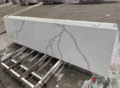 Calacatta White Quartz White Big Slabs Kitchen Design