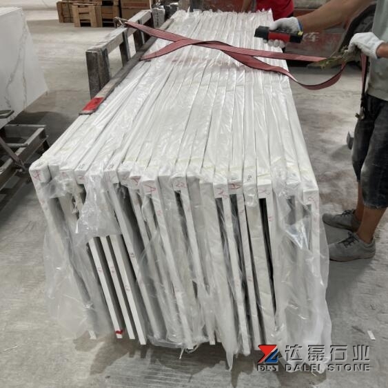 Calacatta White Quartz White Big Slabs Kitchen Design