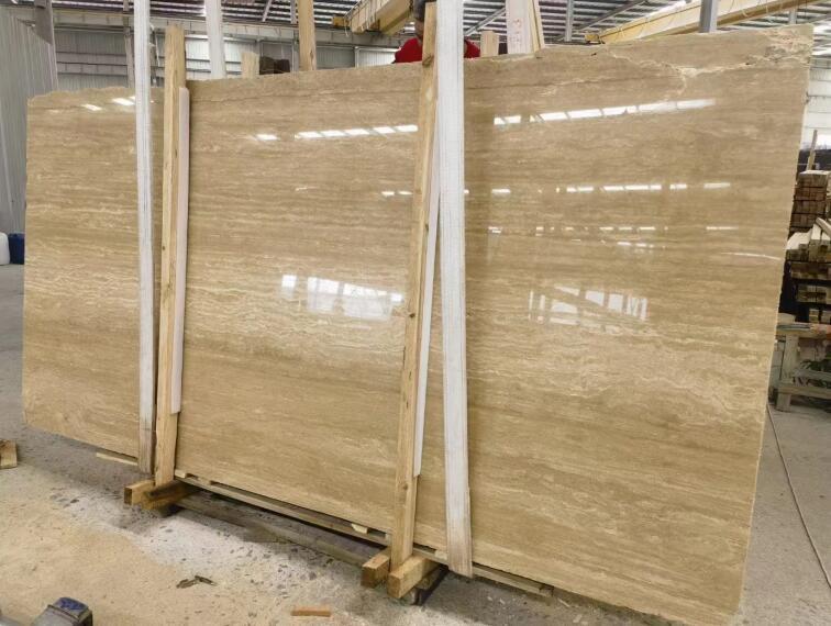 Turkey Beige Yellow Travertine Marble Big Slabs Polished