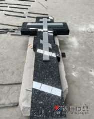 New G654 and Blue Pearl Custom Made Monuments Custom Cut Headstone