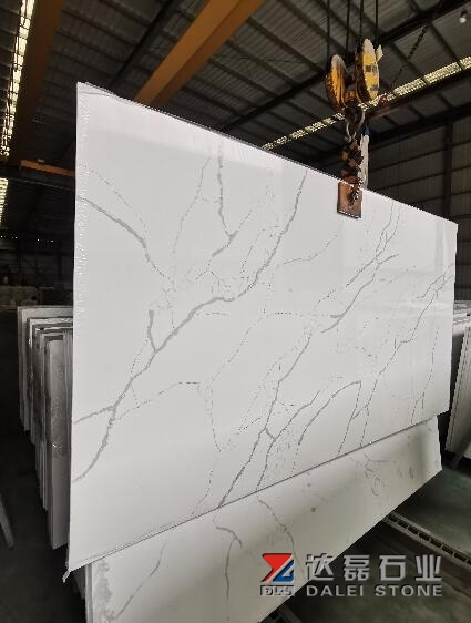 Calacatta Quartz Super Big Size Big Slabs Cutting For Countertops