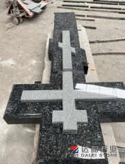 New G654 and Blue Pearl Custom Made Monuments Custom Cut Headstone