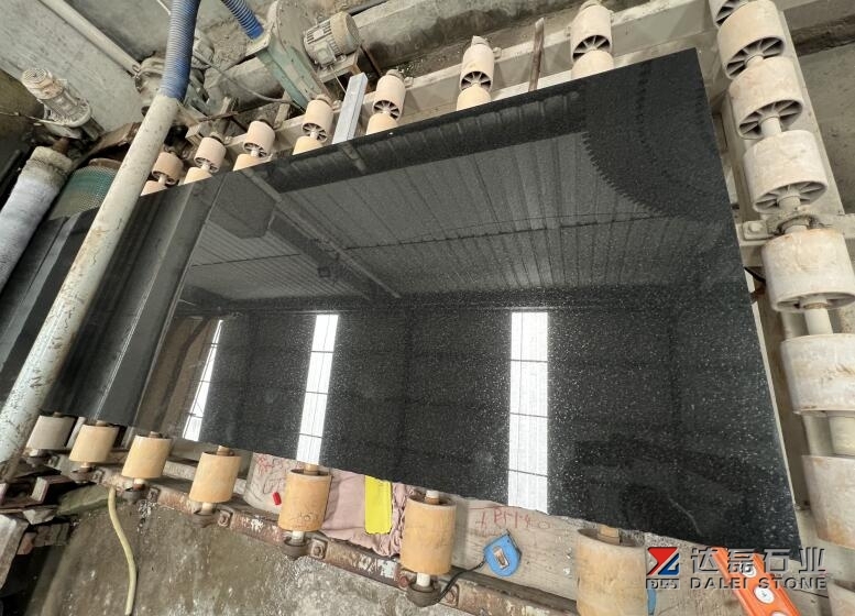 Pure Black Granite Slabs Polished From South African